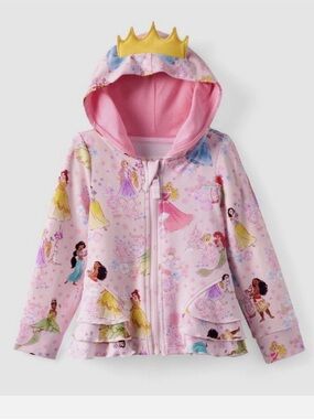 Little Sleepies Princess Garden Peplum Hoodie With Crown